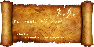 Kuszenda József névjegykártya