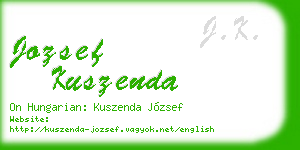 jozsef kuszenda business card